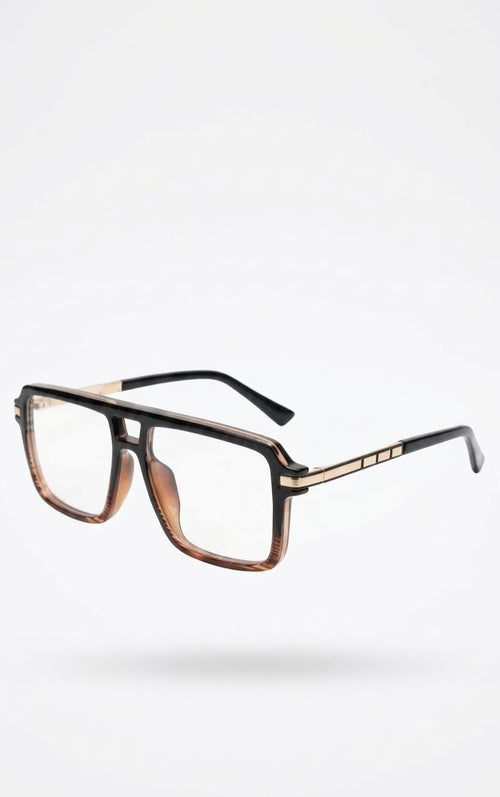 Optykart Vintage Double-Bridge Square Frame Glasses (TR60026)